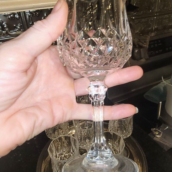 Cristal d'arques Fine Lead Crystal SIX (6) Longchamp 25cl Wine Glasses VTG Excel - Picture 14 of 14